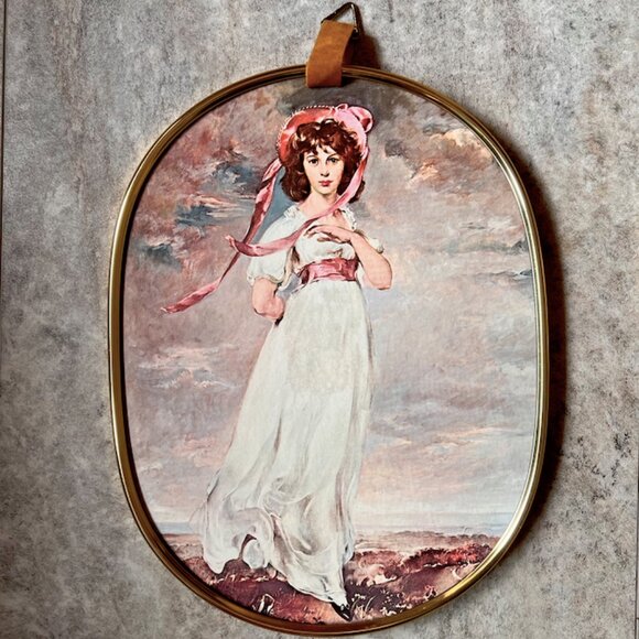 Vintage Pinkie & Blue Boy | Gold Frame | Made in Canada | Decor, Art, Victorian - Picture 2 of 12